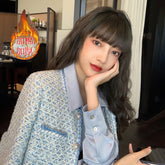 White Tweed Basic Coat